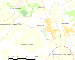 Map commune FR insee code 44223